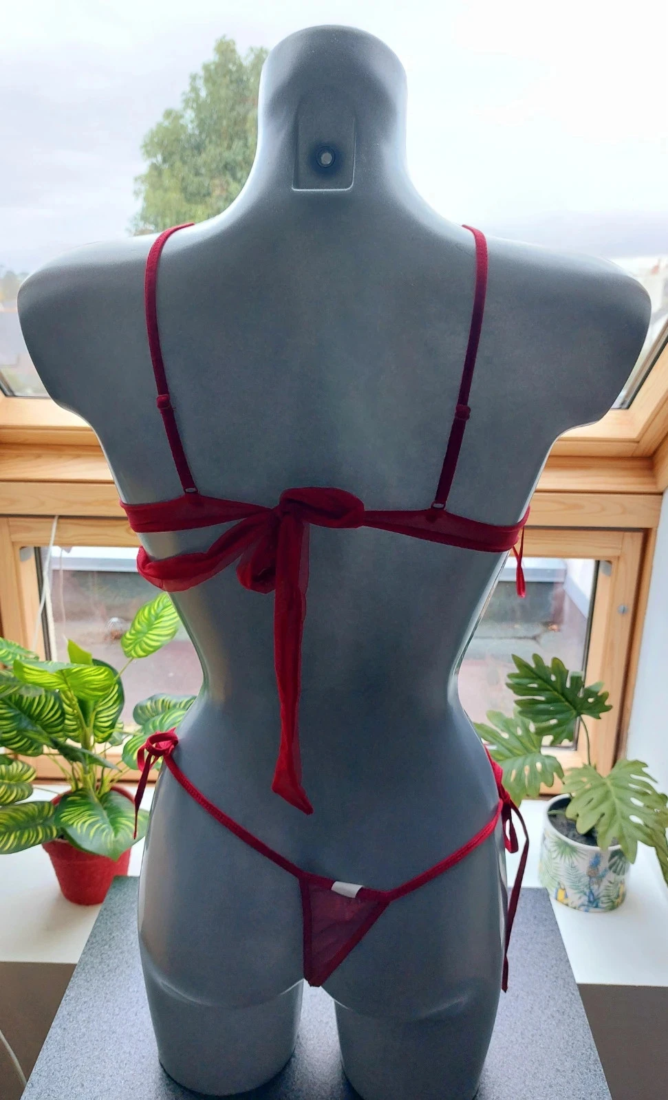 Conjunto de lencería roja Show Club de tul y lentejuelas / T38 85B – photo 13